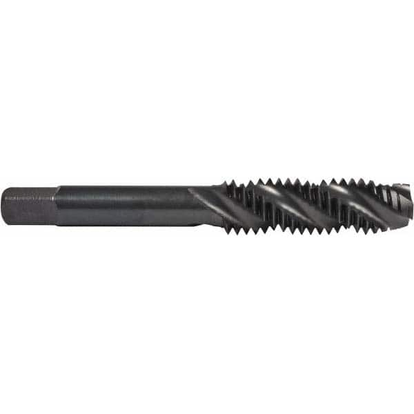 Spiral Flute Tap: 1/4-28, UNF, 3 Flute, Plug, 2B & 3B Class of Fit, High Speed Steel, Oxide Finish MPN:6007751