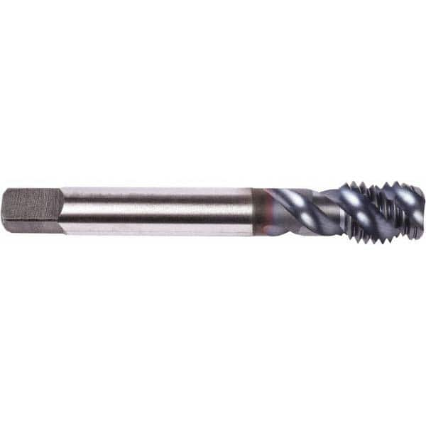 Spiral Flute Tap: 1/4-20 UNC, 3 Flutes, Modified Bottoming, 2B Class of Fit, Powdered Metal, TICN Coated MPN:6008750