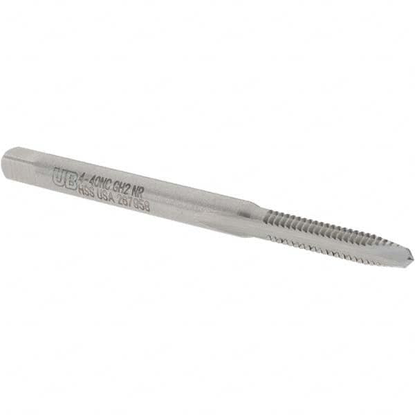 Spiral Point Tap: #4-40 UNC, 2 Flutes, Plug Chamfer, 3B Class of Fit, High-Speed Steel, Bright/Uncoated MPN:6007510