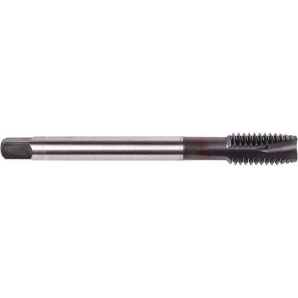 Spiral Point Tap: 1/4-28 UNF, 3 Flutes, Plug Chamfer, 2B Class of Fit, High-Speed Steel, TiCN Coated MPN:6007893