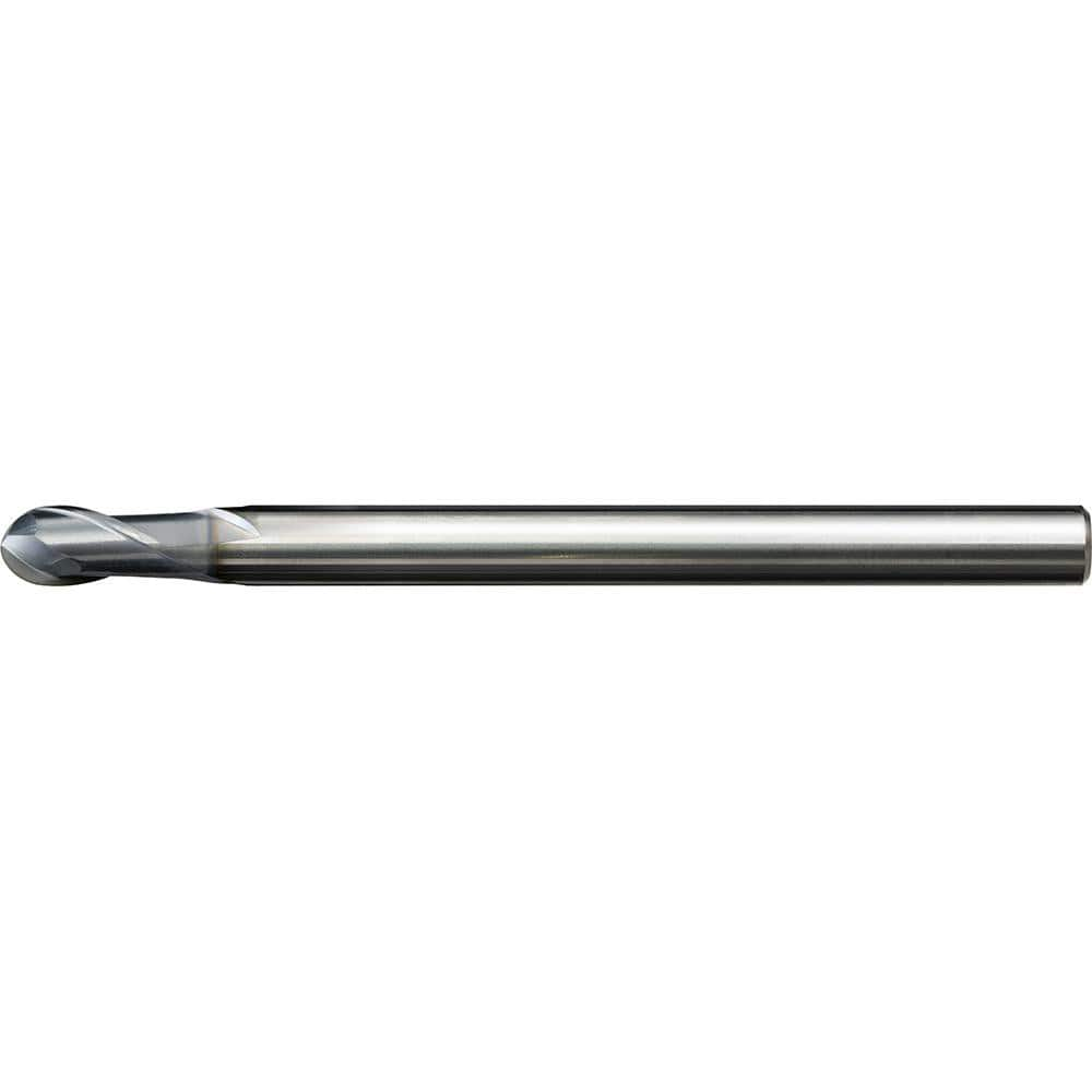 Ball End Mill: 0.10 mm Dia, 0.20 mm LOC, 2 Flute, Solid Carbide MPN:2777002