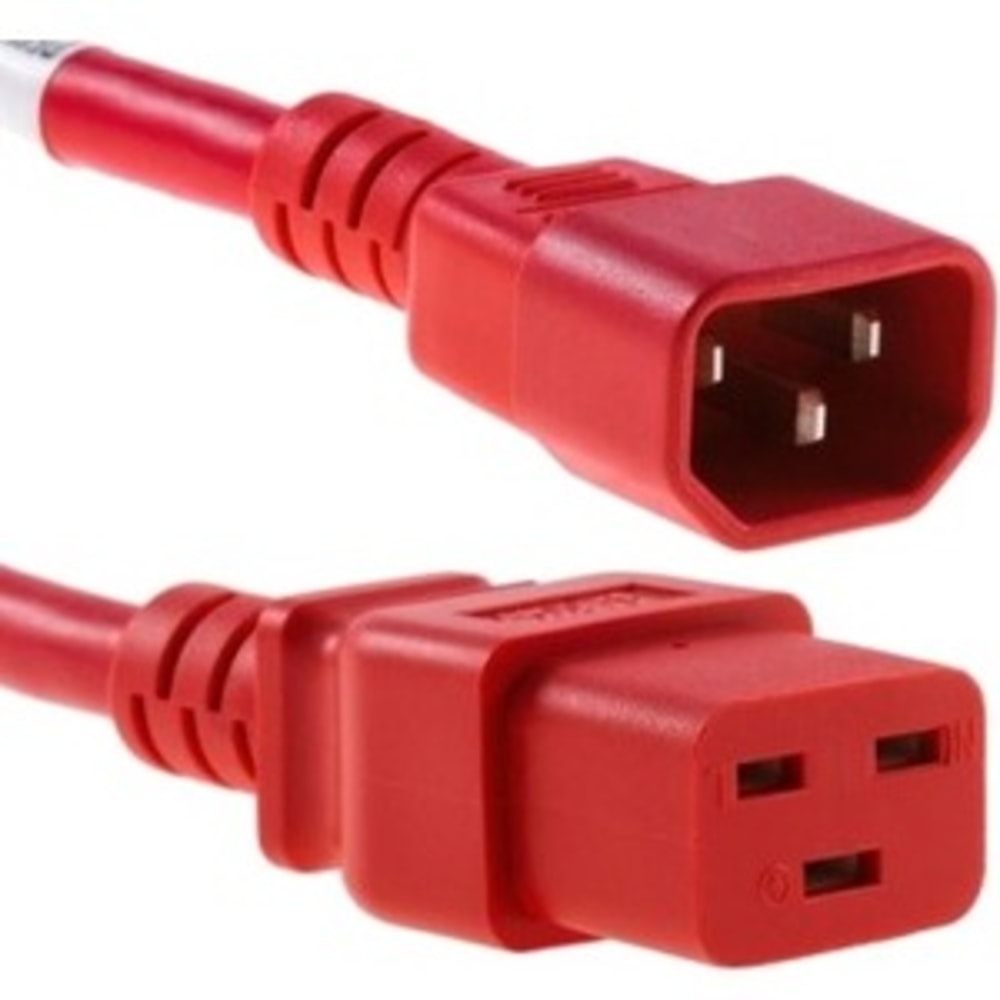 Unirise Standard Power Cord - For Electronic Equipment - 250 V AC / 15 A (Min Order Qty 8) MPN:PWCD-C14C19-15A-03F-RED