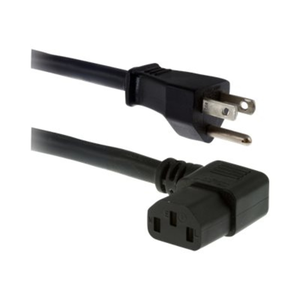 UNC Group - Power extension cable - NEMA 5-15P (P) to power IEC 60320 C13 right-angled - 125 V - 10 A - 3 ft - black (Min Order Qty 10) MPN:PWCD-515PC13R-10A-03F-BLK