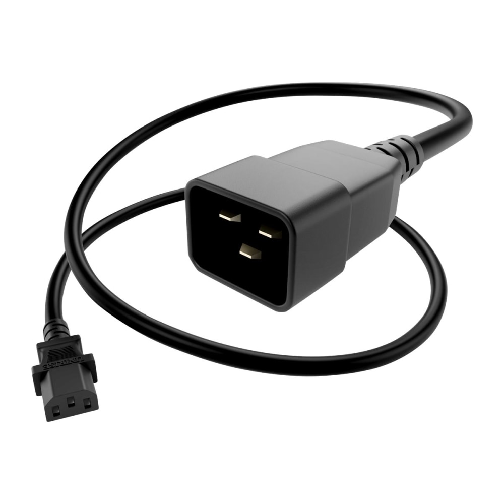 UNC Group - Power extension cable - power IEC 60320 C13 to IEC 60320 C20 - 250 V - 15 A - 2 ft - black (Min Order Qty 8) MPN:PWCD-C13C20-15A-02F-BLK