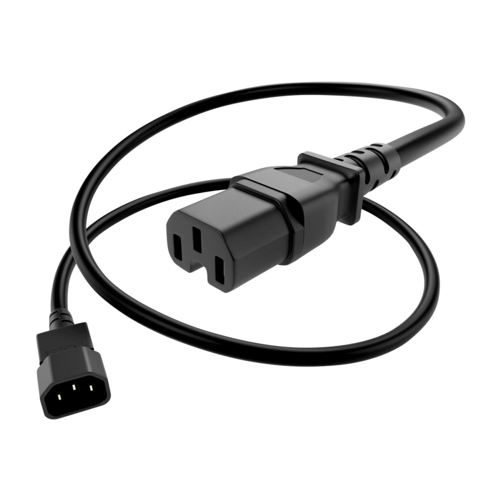 UNC Group - Power extension cable - IEC 60320 C14 to IEC 60320 C15 - 250 V - 15 A - 2 ft - black (Min Order Qty 11) MPN:PWCD-C14C15-15A-02F-BLK