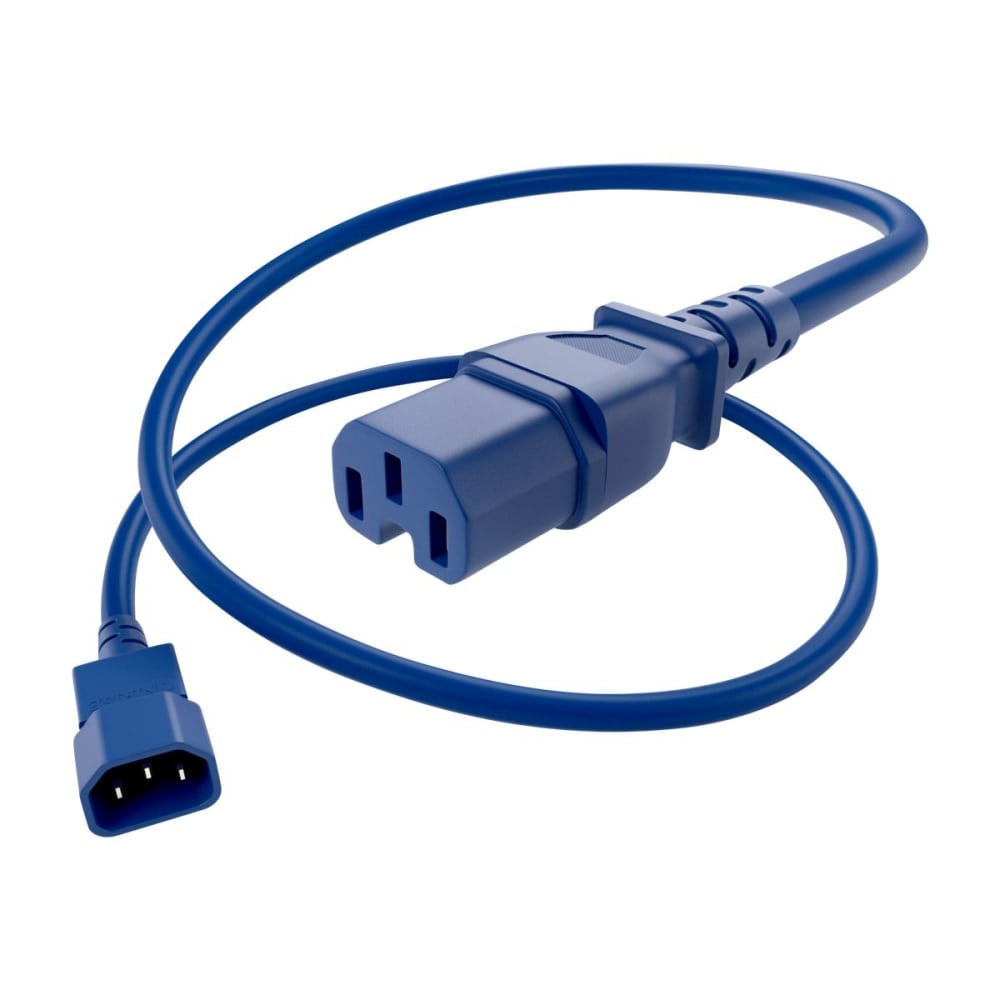 UNC Group - Power extension cable - IEC 60320 C14 to IEC 60320 C15 - 250 V - 15 A - 2 ft - blue (Min Order Qty 10) MPN:PWCD-C14C15-15A-02F-BLU