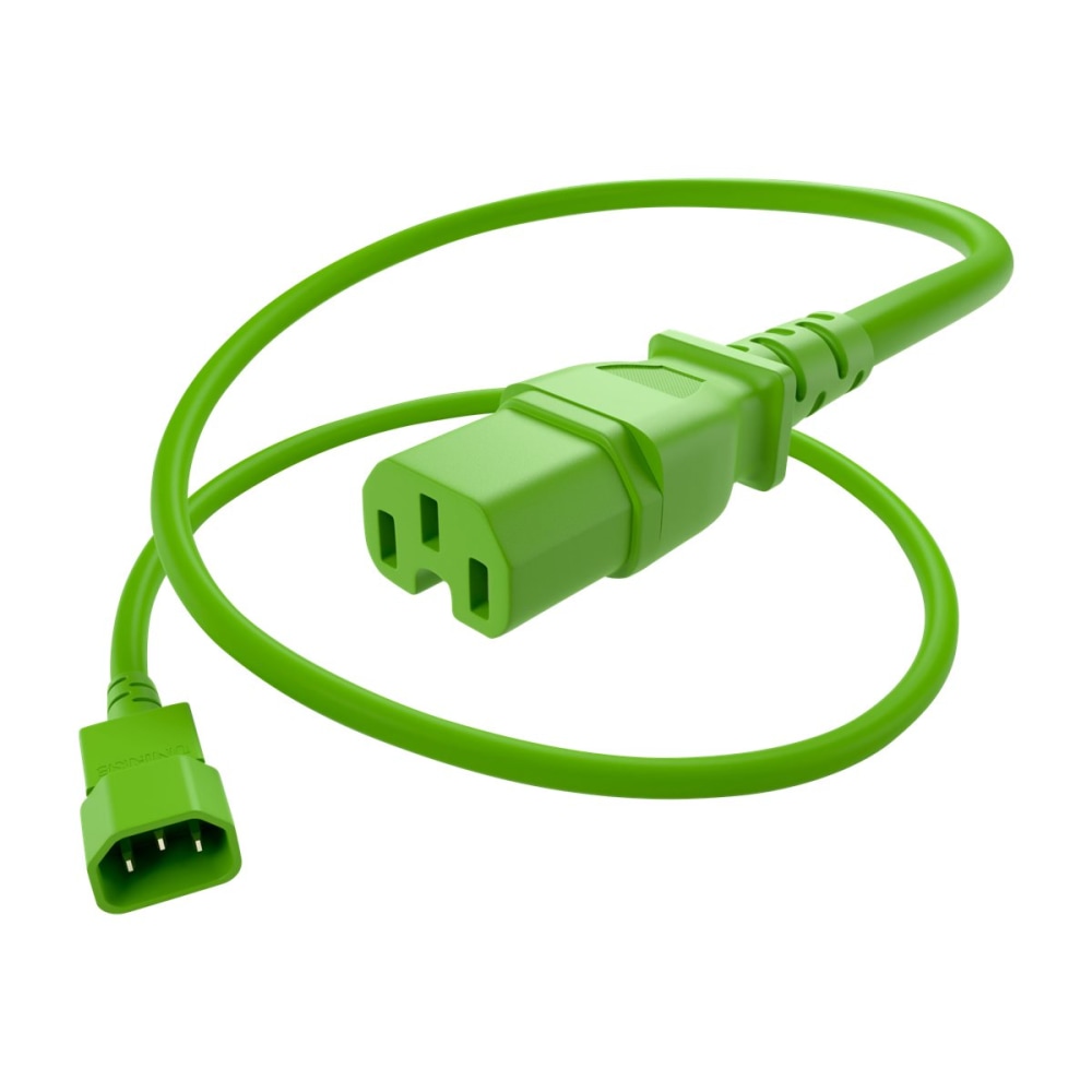 UNC Group - Power extension cable - IEC 60320 C14 to IEC 60320 C15 - 250 V - 15 A - 6 ft - green (Min Order Qty 6) MPN:PWCD-C14C15-15A-06F-GRN