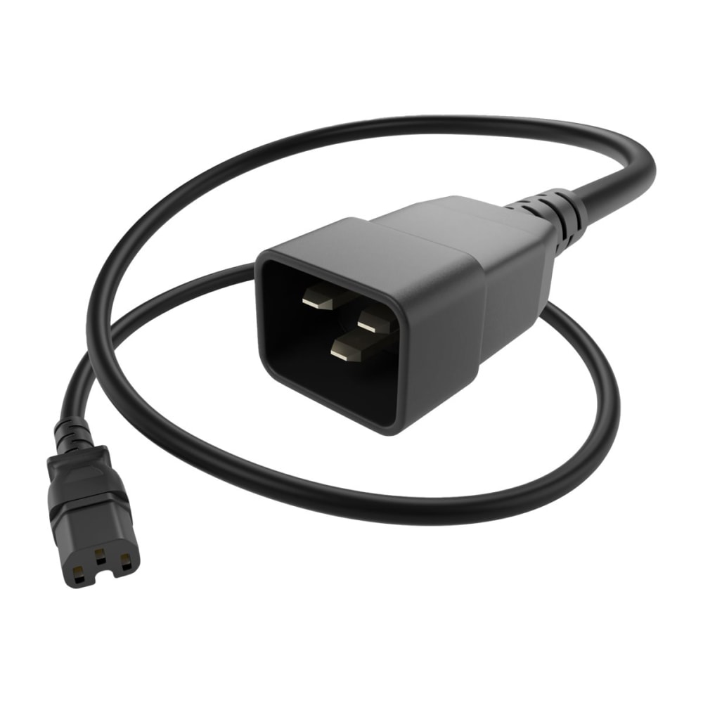 UNC Group - Power extension cable - IEC 60320 C15 to IEC 60320 C20 - 250 V - 15 A - 10 ft - black (Min Order Qty 3) MPN:PWCD-C15C20-15A-10F-BLK