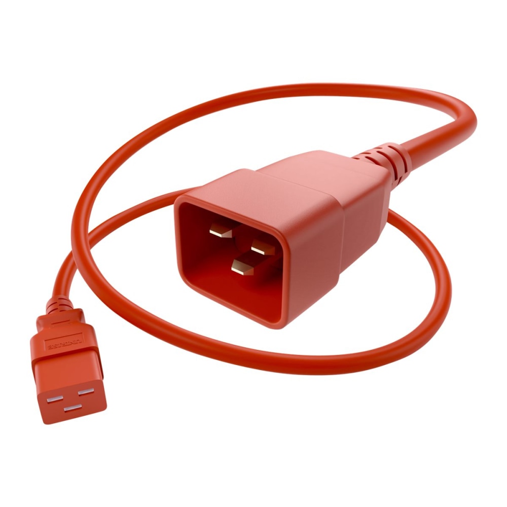 UNC Group - Power extension cable - IEC 60320 C19 to IEC 60320 C20 - 250 V - 20 A - 4 ft - red (Min Order Qty 5) MPN:PWCD-C19C20-20A-04F-RED