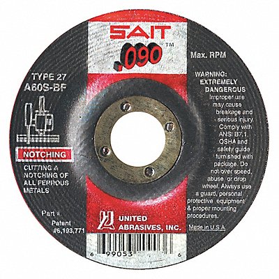 Abrasive Cut-Off Wheel 4-1/2in 60 Grit MPN:20903