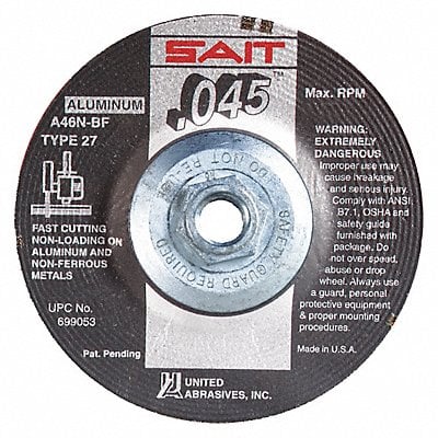 Abrasive Cut-Off Wheel 5 dia. MPN:23307