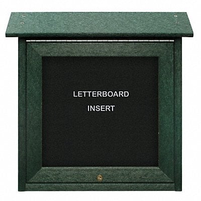 Enclosed Bulletin Board Letter 18 x18 MPN:UVSM1818LB-WOODGRN