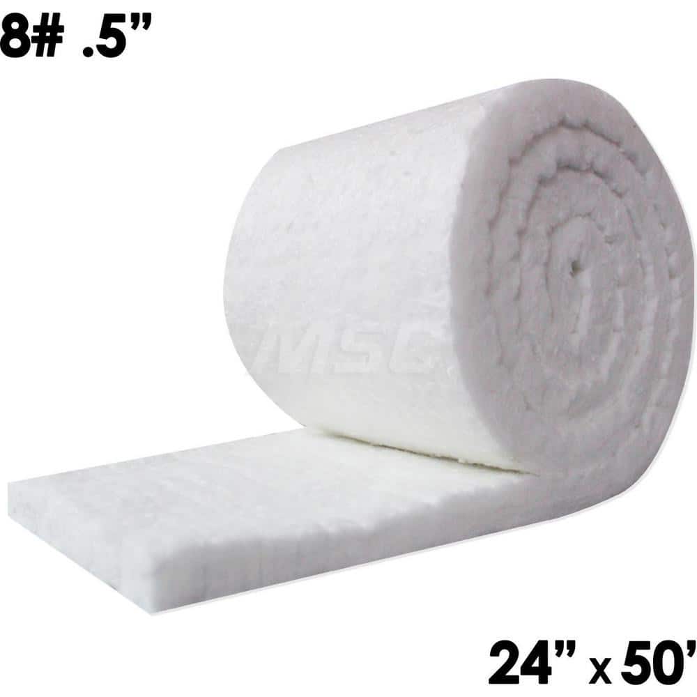Blanket Insulation, Material: Ceramic, Fiber , Density (Lb./Cu. Ft.): 8 , Shape: Roll, Roll , Thickness: 0.5 (Inch), Length (Inch): 600  MPN:CF8-5-24X50