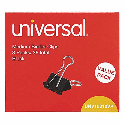 Binder Clip Steel 1-1/4in. Size PK36 MPN:UNV10210