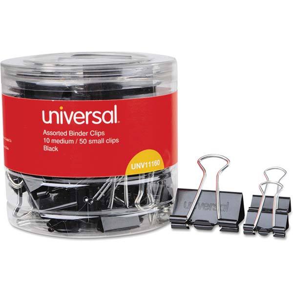 Binder Clips, Color: Black, Silver , Sheet Capacity: 0 , Capacity (Inch): 0.63  MPN:UNV11160