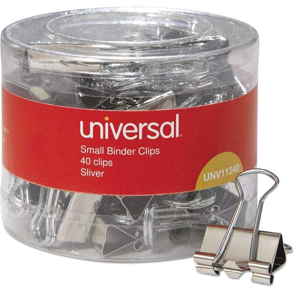 Binder Clips, Width (Inch): 0.75in , Color: Silver , Sheet Capacity: 0 , Capacity (Inch): 0.38  MPN:UNV11240