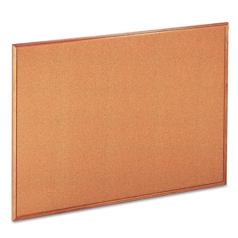 Universal 43604 Bulletin Board, 36in x 48in, Wood Frame With Oak Finish MPN:43604