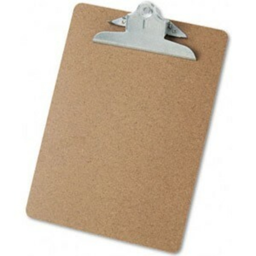 Universal Hardboard Clipboard - 1.25in Capacity - 8.5in x 11in - Hardboard - Brown (Min Order Qty 21) MPN:40304