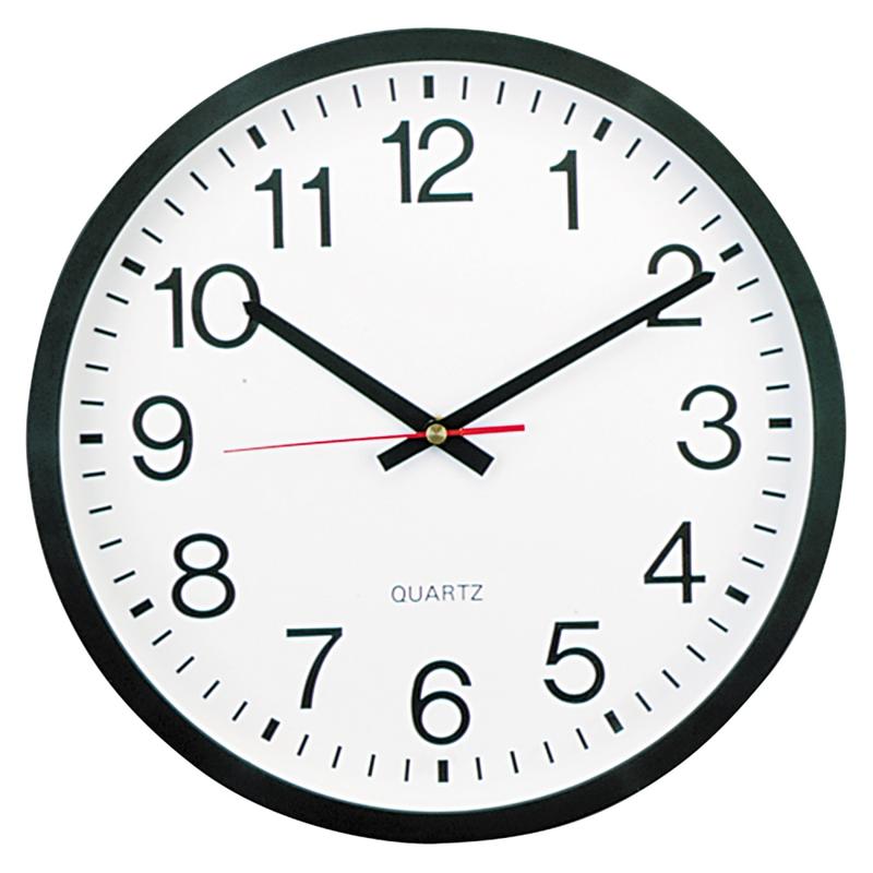 Universal Round Wall Clock, 12 5/8in, Black (Min Order Qty 3) MPN:10431