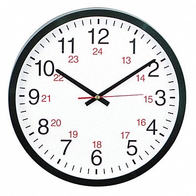 Round Wall Clock 24hr. Black 12.5 MPN:UNV10441