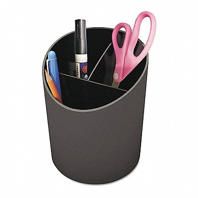 Pencil Cup Black Plastic 3 Compartments MPN:UNV08108