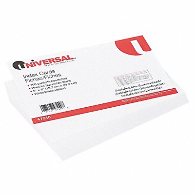 Index Cards Unruled 5 x 8 PK100 MPN:UNV47240