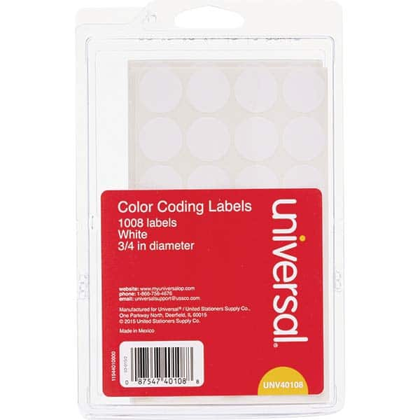 Label Maker Label: White, Paper, 1,008 per Roll MPN:UNV40108