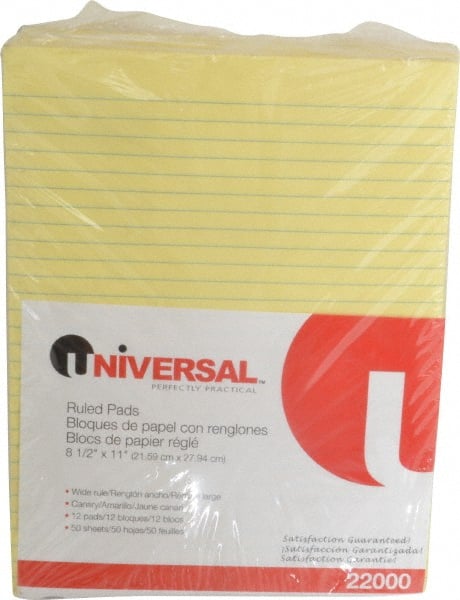 Glue Top Pad: 50 Sheets, Yellow Paper, Glue Binding MPN:UNV22000