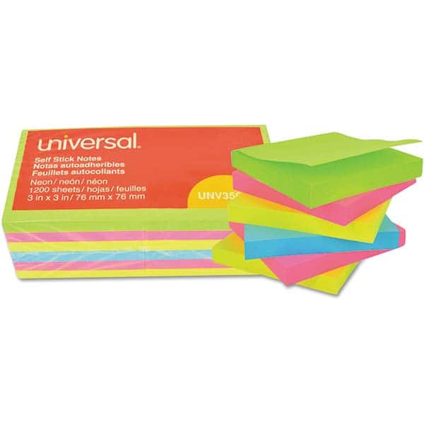 Self-Stick Note: 1,200 Sheets, Unruled MPN:UNV35612