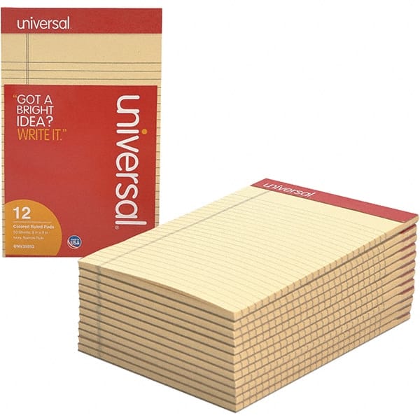 Writing Pad: 50 Sheets, Narrow Ruled, Ivory Paper, Perforated Binding MPN:UNV35852