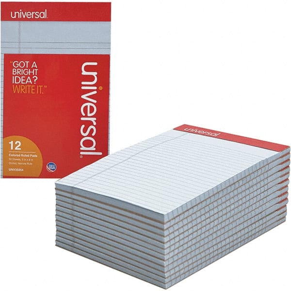 Writing Pad: 50 Sheets, Narrow Ruled, Purple Paper, Perforated Binding MPN:UNV35854