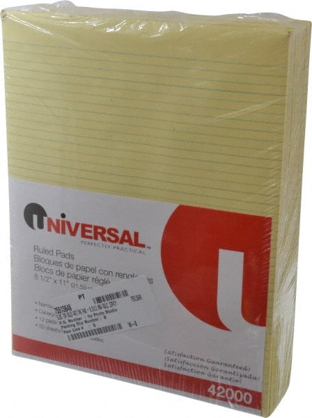 Glue Top Pad: 50 Sheets, Yellow Paper, Glue Binding MPN:UNV42000