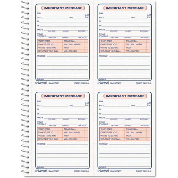 Telephone Message Book: 200 Sheets MPN:UNV48005