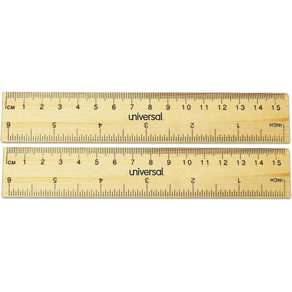 Flat Wood Ruler, Standard/Metric, 6