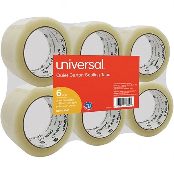 Pack of (6), 48mm x 100m Rolls of Clear Box Sealing & Label Protection Tape MPN:UNV73000