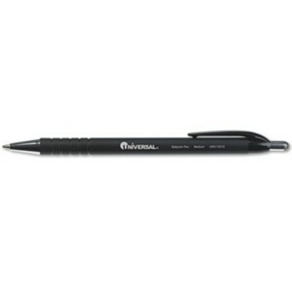 Universal Ballpoint Pens, Pack Of 12, Bold Point, 1.0 mm, Black Barrel, Black Ink (Min Order Qty 8) MPN:15510