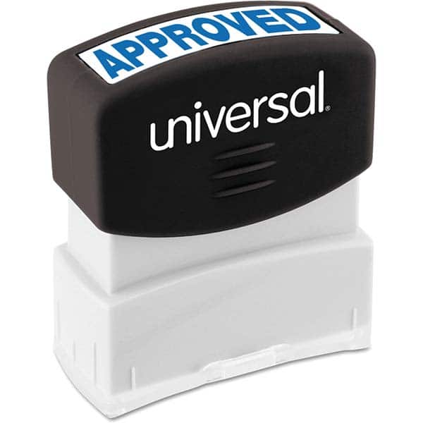 Pre-inked Stock Stamps, Message: APPROVED, APPROVED, APPROVED , Material: Plastic , Imprint Shape: Rectangle , Ink Color: Blue , Border Shape: Rectangle  MPN:UNV10043