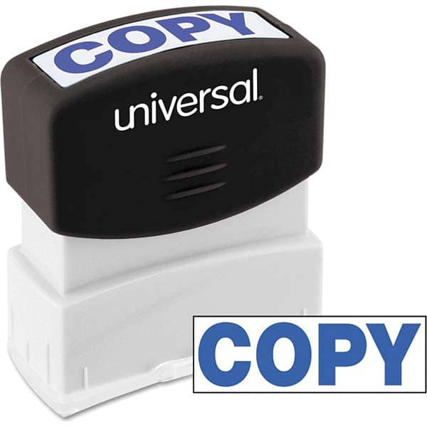 Pre-inked Stock Stamps, Message: COPY, COPY, COPY , Material: Plastic , Imprint Shape: Rectangle , Ink Color: Blue , Border Shape: Rectangle  MPN:UNV10047