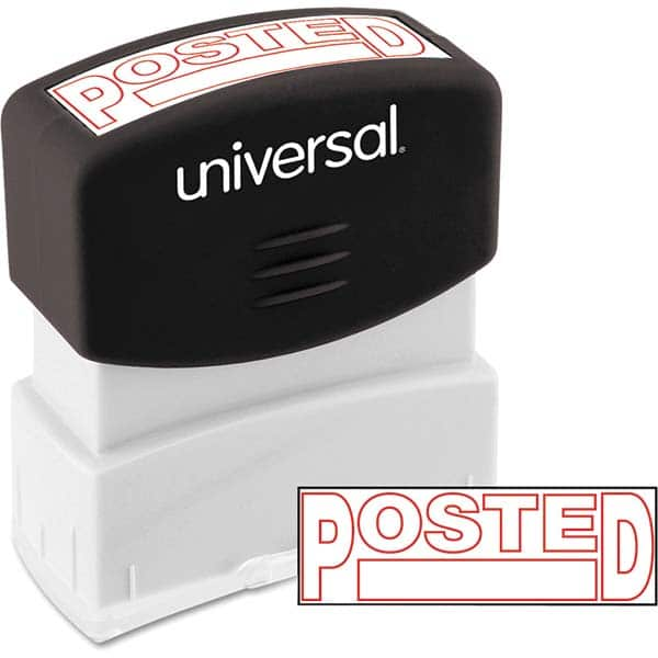 Pre-inked Stock Stamps, Message: POSTED, POSTED, POSTED , Material: Plastic , Imprint Shape: Rectangle , Ink Color: Red , Border Shape: Rectangle  MPN:UNV10065