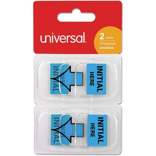 Self-Stick Page Flags, Style: Flag , Color: Blue , Size: 1 in x 1-3/4 in , Staples per Strip: 100  MPN:UNV99009