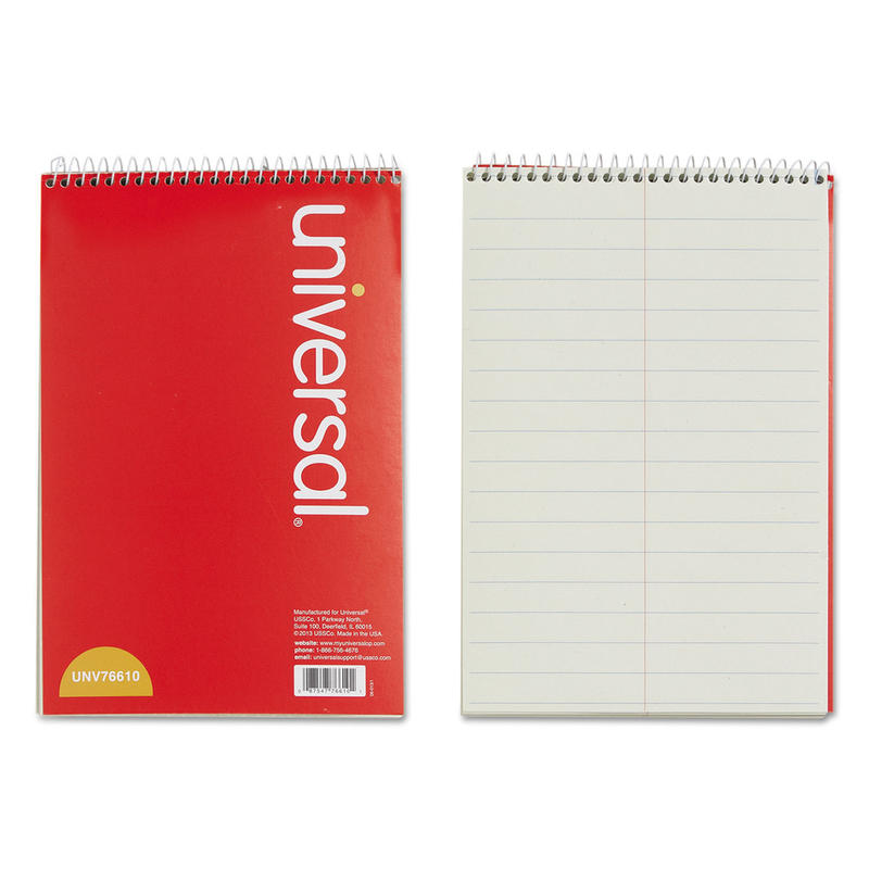 Universal Steno Book, 6in x 9in, Pitman Ruled, 60 Sheets, Red (Min Order Qty 10) MPN:76610