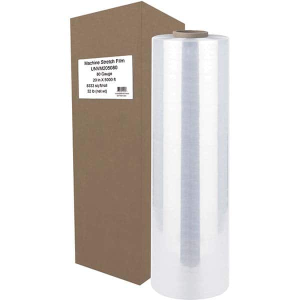 Stretch Wrap & Pallet Wrap, Product Type: Cast Stretch Wrap , Color: Clear , Gauge: 80 , Width (Inch): 20 , Material: Plastic  MPN:UNVM205080