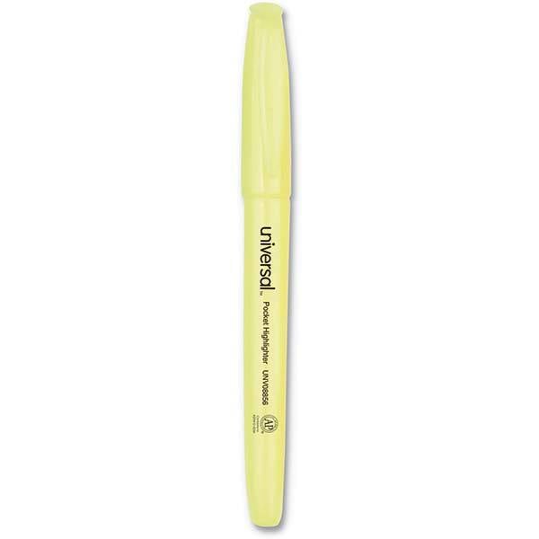 Highlighter Marker: Fluorescent Yellow, Fluorescent, Chisel Point MPN:UNV08856