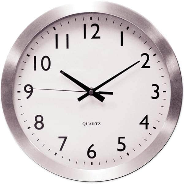 Brushed Aluminum Wall Clock, 12