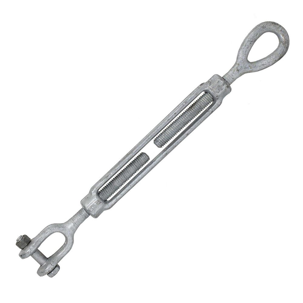 Turnbuckles, Turnbuckle Type: Jaw & Eye , Working Load Limit: 2200 lb , Thread Size: 1/2-12 in , Turn-up: 12in , Closed Length: 19.48in  MPN:JETBGV12X12