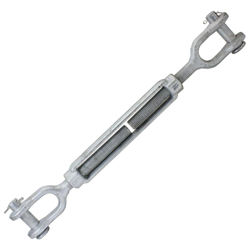 Turnbuckles, Turnbuckle Type: Jaw & Jaw , Working Load Limit: 15200 lb , Thread Size: 1-1/4-12 in , Turn-up: 12in , Closed Length: 29.54in  MPN:JJTBGV114X12