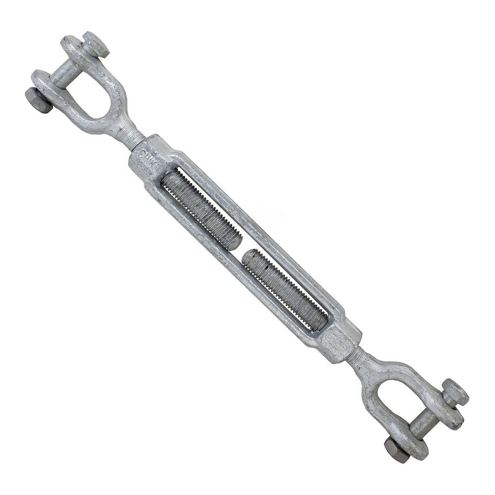 Turnbuckles, Turnbuckle Type: Jaw & Jaw , Working Load Limit: 2200 lb , Thread Size: 1/2-6 in , Turn-up: 6in , Closed Length: 13in  MPN:JJTBGV12X6