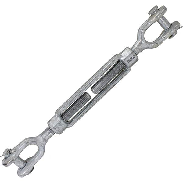 Turnbuckles, Turnbuckle Type: Jaw & Jaw , Working Load Limit: 5200 lb , Closed Length: 16.609375in , Open Length: 24.109375in , Material: Steel  MPN:JJTBGV34X6