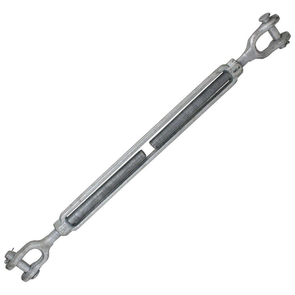 Turnbuckles, Turnbuckle Type: Jaw & Jaw , Working Load Limit: 7200 lb , Thread Size: 7/8-18 in , Turn-up: 18in , Closed Length: 30.32in  MPN:JJTBGV78X18