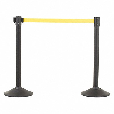 Barrier Post with Belt HDPE Black PR MPN:U2000YEL